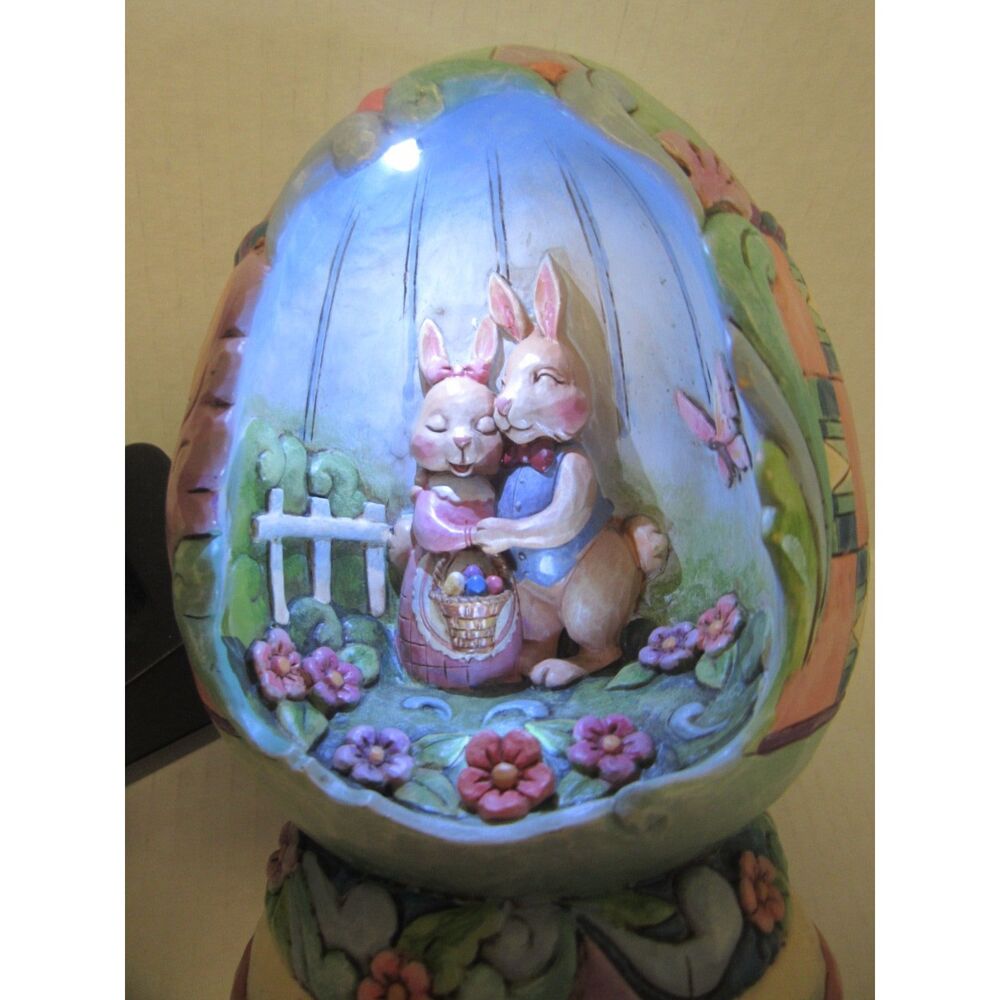 Jim Shore Spring Love Lighted Bunny Diorama 4015889 Spring Fancy Quilt 2009 - C1 - Picture 2 of 4